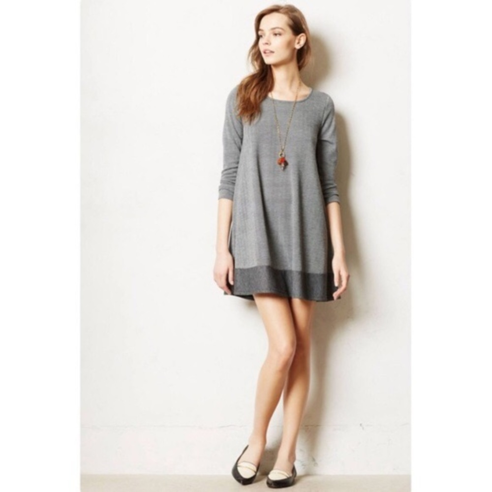 Anthropologie herringbone shift dress